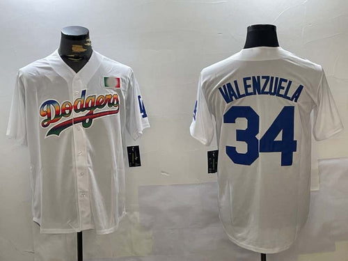 LA.Dodgers #34 Fernando Valenzuela Player white Authentic Collection Stitched Baseball Jerseys baseball jersey product view 1
