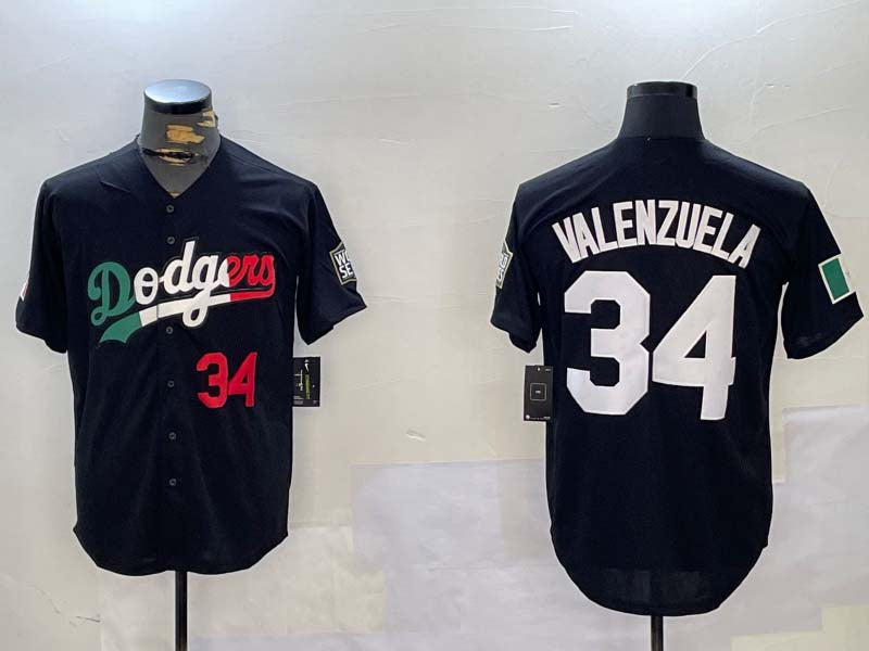 LA.Dodgers #34 Toro Valenzuela Black Cool Base Stitched Baseball Jerseys Player Game Jersey baseball jersey product view 1
