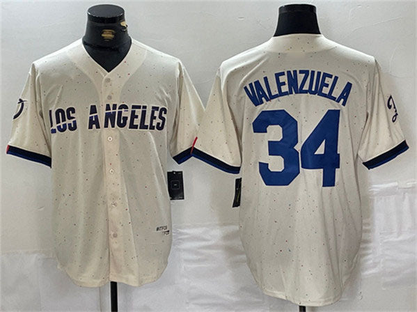 LA.Dodgers #34 Toro Valenzuela Player Game Jersey Cream Stitched Baseball Jerseys baseball jersey product view 1