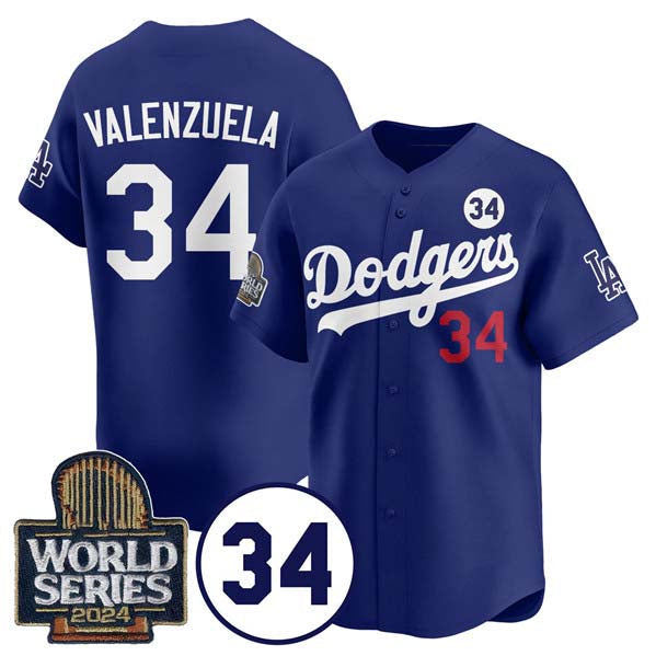 LA.Dodgers #34 Toro Valenzuela Player Royal With No.34 Patch Cool Base Stitched Baseball Jersey baseball jersey product view 1
