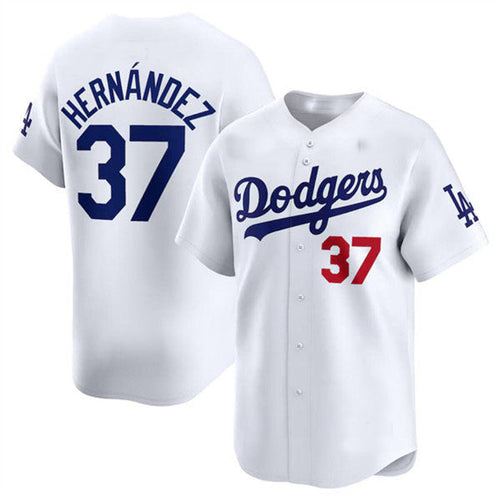 LA.Dodgers #37 Teoscar Hernandez White Limited Stitched Baseball Jerseys Player Game Jersey baseball jersey product view 1