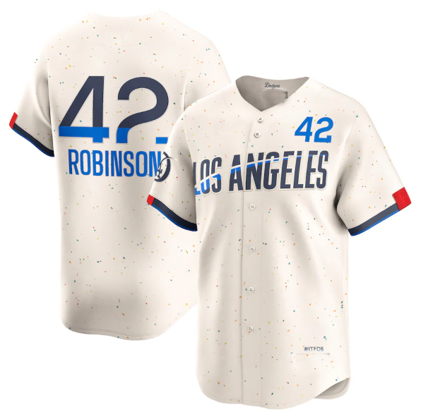 LA.Dodgers #42 Jackie Robinson Player Cream City Connect Limited Player Baseball Jerseys baseball jersey product view 1