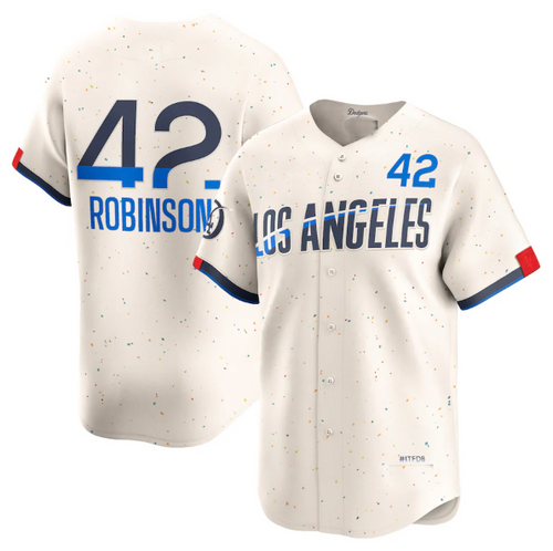 LA.Dodgers #42 Jackie Robinson Player Cream City Connect Limited Player Baseball Jerseys baseball jersey product view 1