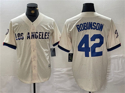 LA.Dodgers #42 Jackie Robinson Player Game Jersey Cream Stitched Baseball Jerseys baseball jersey product view 1