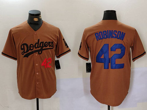 LA.Dodgers #42 Jackie Robinson Player Olive Cool Base Limited Stitched Baseball Jerseys baseball jersey product view 1