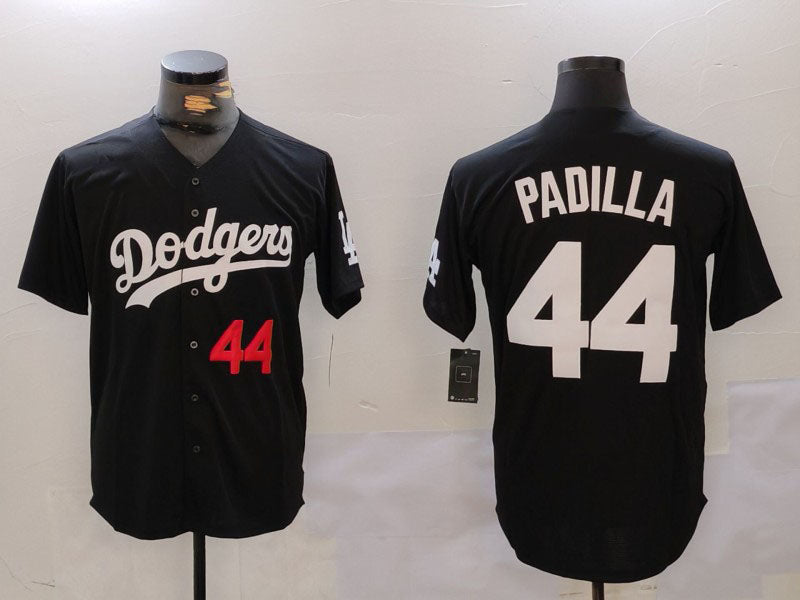LA.Dodgers #44 Vicente Padilla Player Game Jersey Black Cool Base Stitched Baseball Jerseys baseball jersey product view 1