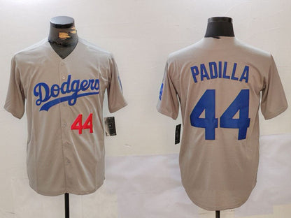 LA.Dodgers #44 Vicente Padilla Grey Cool Base Stitched Baseball Jerseys Player Game Jersey baseball jersey product view 1