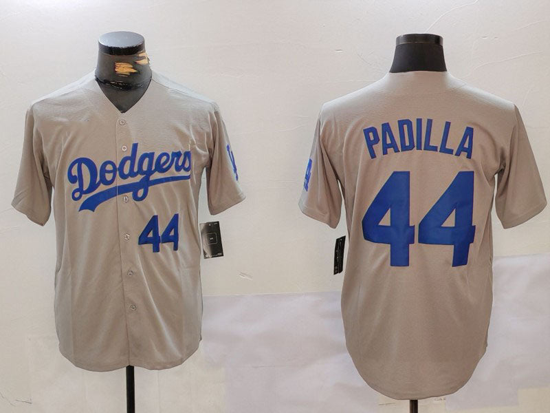 LA.Dodgers #44 Vicente Padilla Player Game Jersey Grey Cool Base Stitched Baseball Jerseys baseball jersey product view 1