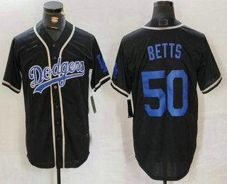 LA.Dodgers #50 Mookie Betts Player Black Cool Base With Patch Stitched Baseball Jersey baseball jersey product view 1