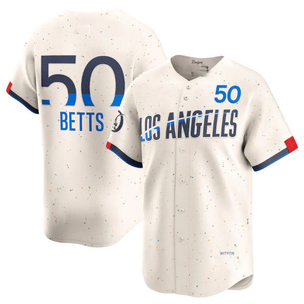LA.Dodgers #50 Mookie Betts Player Cream City Connect Limited Player Baseball Jerseys baseball jersey product view 1