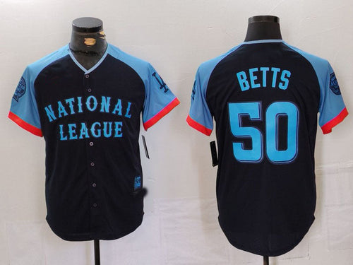 LA.Dodgers #50 Mookie Betts Navy All Star Limited Player Jersey Stitched Baseball Jerseys baseball jersey product view 1