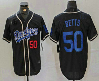 LA.Dodgers #50 Mookie Betts Black Stitched Baseball Jerseys Player Elite Jersey baseball jersey product view 1