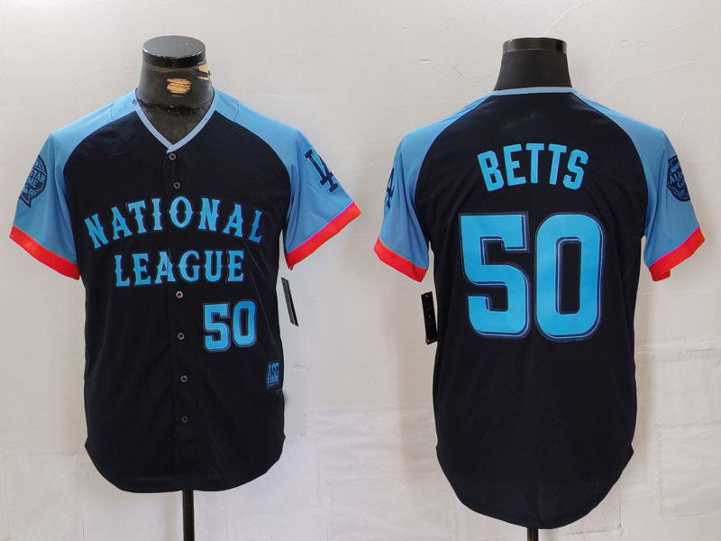 LA.Dodgers #50 Mookie Betts Navy Player Jersey All Star Limited Stitched Baseball Jerseys baseball jersey product view 1