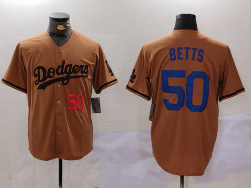LA.Dodgers #50 Mookie Betts Player Olive Cool Base Limited Stitched Baseball Jerseys baseball jersey product view 1