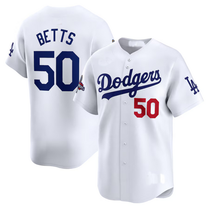 LA.Dodgers #50 Mookie Betts Player White World Series Champions Home Limited Stitched Baseball Jerseys baseball jersey product view 1