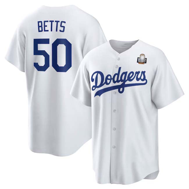LA.Dodgers #50 Mookie Betts Player Game Jersey White Cool Base Stitched Baseball Jerseys baseball jersey product view 1