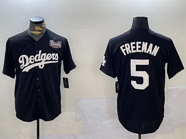 LA.Dodgers #5 Freddie Freeman Player Black Cool Base Stitched Baseball Jerseys baseball jersey product view 1