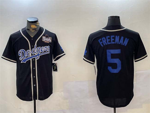 LA.Dodgers #5 Freddie Freeman Player Black Cool Base Game Stitched Baseball Jerseys baseball jersey product view 1
