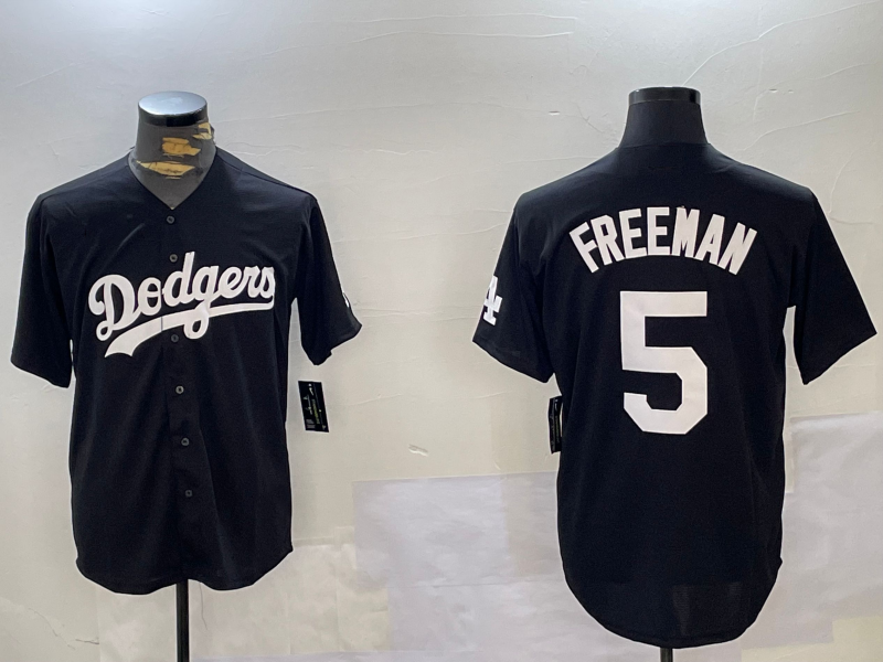 LA.Dodgers #5 Freddie Freeman Black Cool Base Stitched Baseball Jerseys Player Jersey baseball jersey product view 1