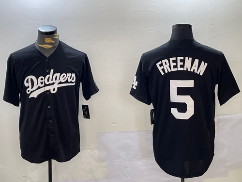 LA.Dodgers #5 Freddie Freeman Black Cool Base Stitched Baseball Jerseys Player Jersey baseball jersey product view 1