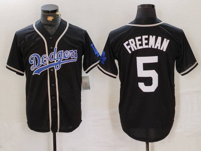 LA.Dodgers #5 Freddie Freeman Player Black Cool Base With Patch Stitched Baseball Jerseys baseball jersey product view 1