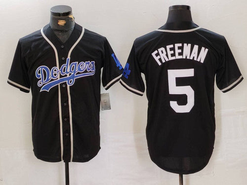 LA.Dodgers #5 Freddie Freeman Player Black Cool Base With Patch Stitched Baseball Jerseys baseball jersey product view 1