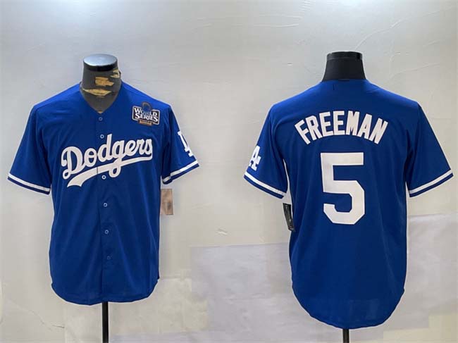 LA.Dodgers #5 Freddie Freeman Player Blue Cool Base Stitched Baseball Jerseys baseball jersey product view 1