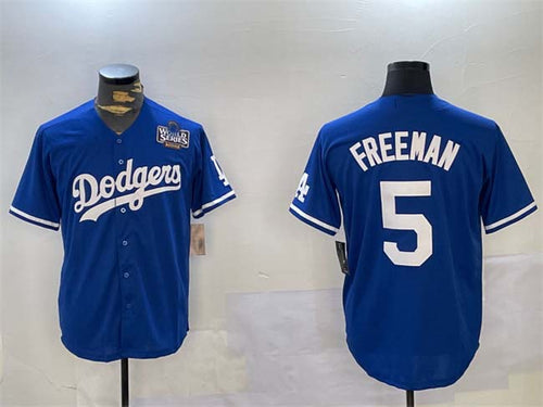 LA.Dodgers #5 Freddie Freeman Player Blue Cool Base Stitched Baseball Jerseys baseball jersey product view 1