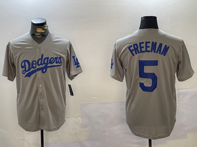 LA.Dodgers #5 Freddie Freeman Grey Player Cool Base Stitched Baseball Jerseys baseball jersey product view 1