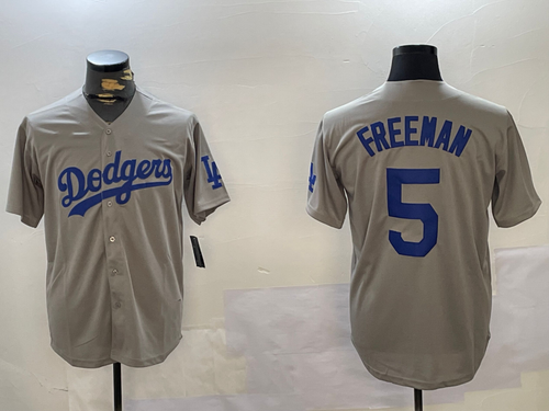 LA.Dodgers #5 Freddie Freeman Grey Player Cool Base Stitched Baseball Jerseys baseball jersey product view 1