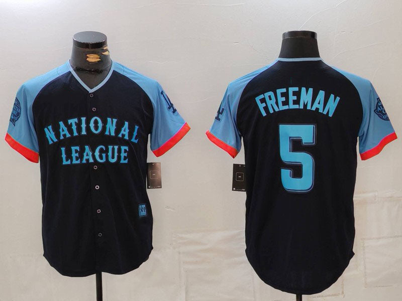 LA.Dodgers #5 Freddie Freeman Navy All Star Limited Stitched Baseball Jerseys Player Jersey baseball jersey product view 1