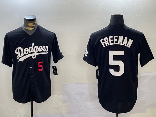 LA.Dodgers #5 Freddie Freeman Black Cool Base Stitched Baseball Jerseys Player Game Jersey baseball jersey product view 1