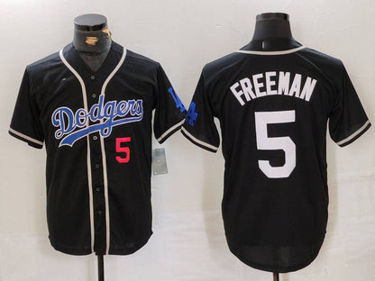 LA.Dodgers #5 Freddie Freeman Black Player Stitched Baseball Jerseys baseball jersey product view 1