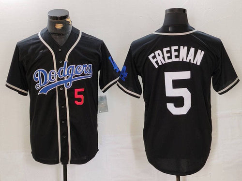 LA.Dodgers #5 Freddie Freeman Black Player Stitched Baseball Jerseys baseball jersey product view 1