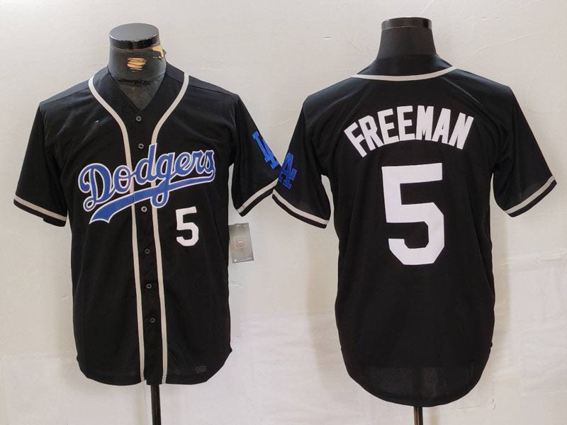 LA.Dodgers #5 Freddie Freeman Black Player With Patch Stitched Baseball Jerseys baseball jersey product view 1
