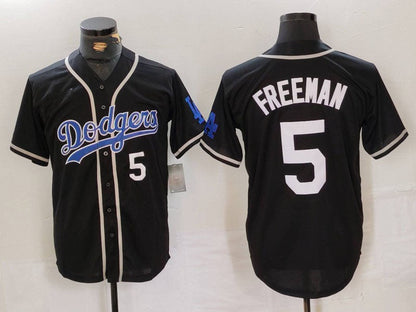 LA.Dodgers #5 Freddie Freeman Black Player With Patch Stitched Baseball Jerseys baseball jersey product view 1