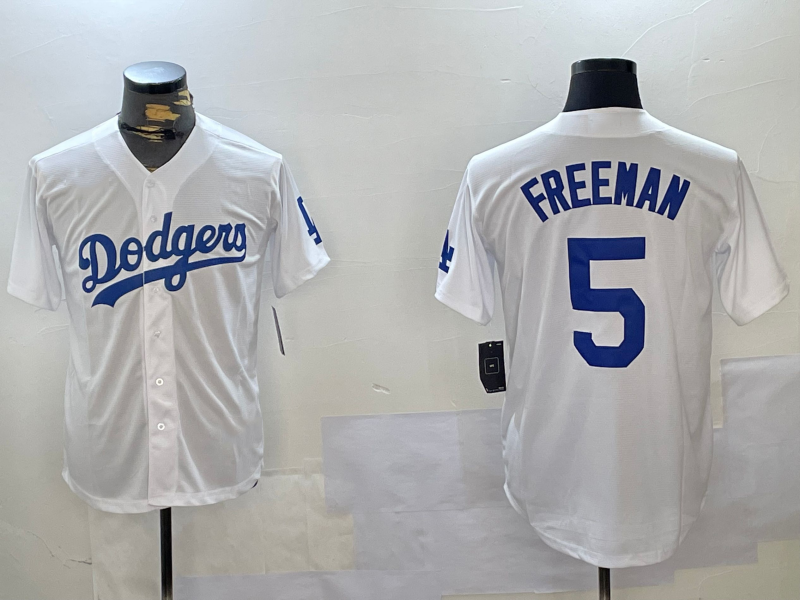 LA.Dodgers #5 Freddie Freeman White Cool Base Stitched Baseball Jerseys Player Jersey baseball jersey product view 1