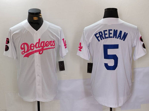 LA.Dodgers #5 Freddie Freeman White Player Stitched Baseball Jerseys baseball jersey product view 1