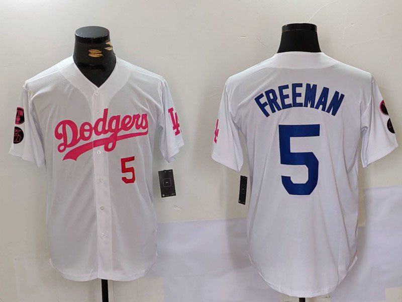 LA.Dodgers #5 Freddie Freeman Player White Game Stitched Baseball Jerseys baseball jersey product view 1