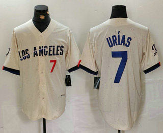 LA.Dodgers #7 Julio Urias Player Cream Limited Stitched Baseball Jerseys baseball jersey product view 1