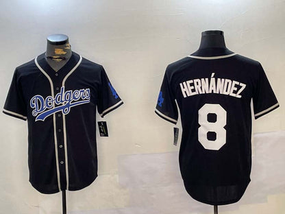 LA.Dodgers #8 Enrique Hern¡§¡éndez Black Player Cool Base Stitched Baseball Jerseys baseball jersey product view 1