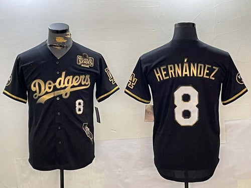 LA.Dodgers #8 Enrique Hern¡§¡éndez Player Black Gold Vapor Premier Limited Stitched Baseball Jerseys baseball jersey product view 1