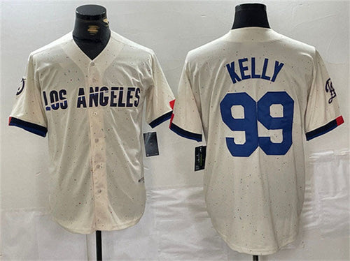 LA.Dodgers #99 Joe Kelly Cream Stitched Baseball Jerseys Player Game Jersey baseball jersey product view 1