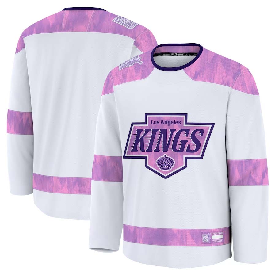 L.Angeles Kings Supporters Blank Player Game Hockey Jersey - White Stitched American Hockey Jerseys hockey jersey product view 1