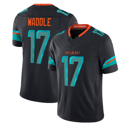 M.Dolphins #17 Jaylen Waddle Player Blue Rivalries Collection Vapor Limited Football Jerseys football jersey product view 2
