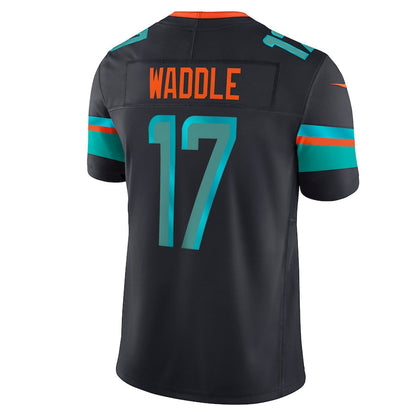 M.Dolphins #17 Jaylen Waddle Player Blue Rivalries Collection Vapor Limited Football Jerseys football jersey product view 1