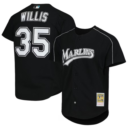 M.Marlins #35 Dontrelle Willis Player Black Cooperstown Collection Baseball Jerseys baseball jersey product view 1