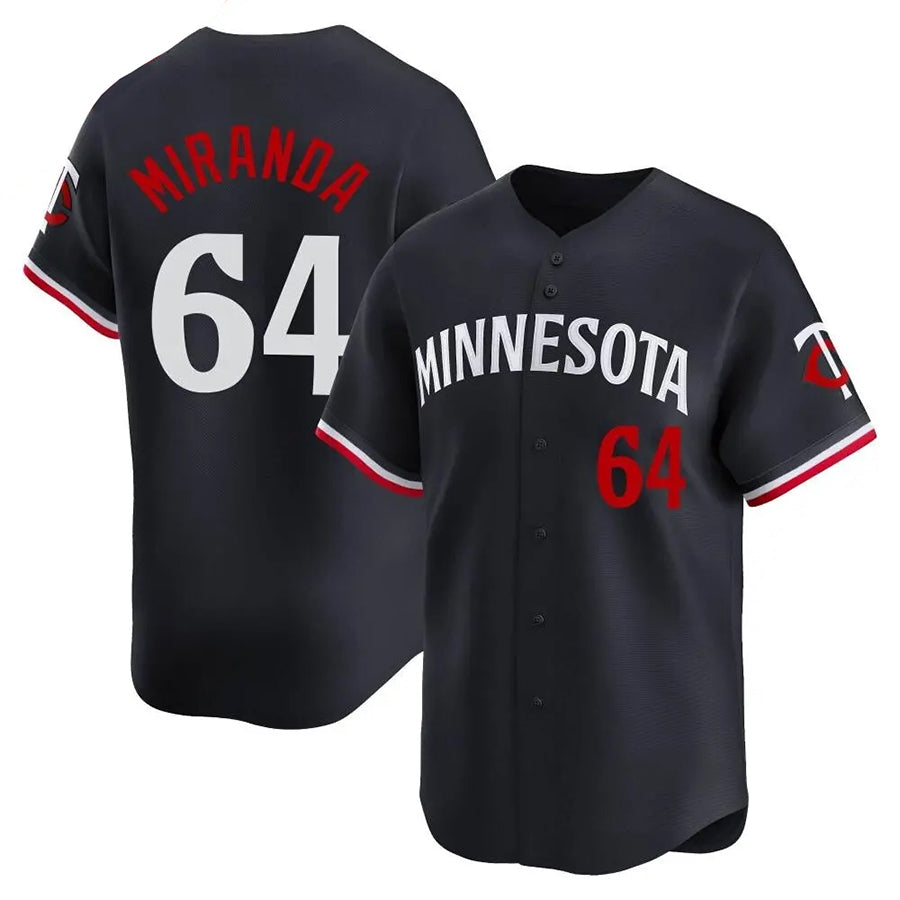 M.Twins #64 Jose Miranda Player Black Home Replica Baseball Jerseys baseball jersey product view 1