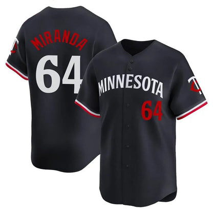 M.Twins #64 Jose Miranda Player Black Home Replica Baseball Jerseys baseball jersey product view 1