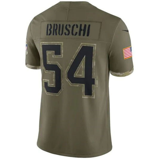 #54 Tedy Bruschi Player NE.Patriots Olive Salute To Service Limited Football Jerseys football jersey product view 1